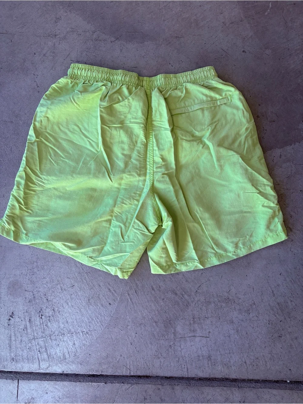 Stussy Men’s Green Solid Swim Trunks M Elastic Waist Drawstring